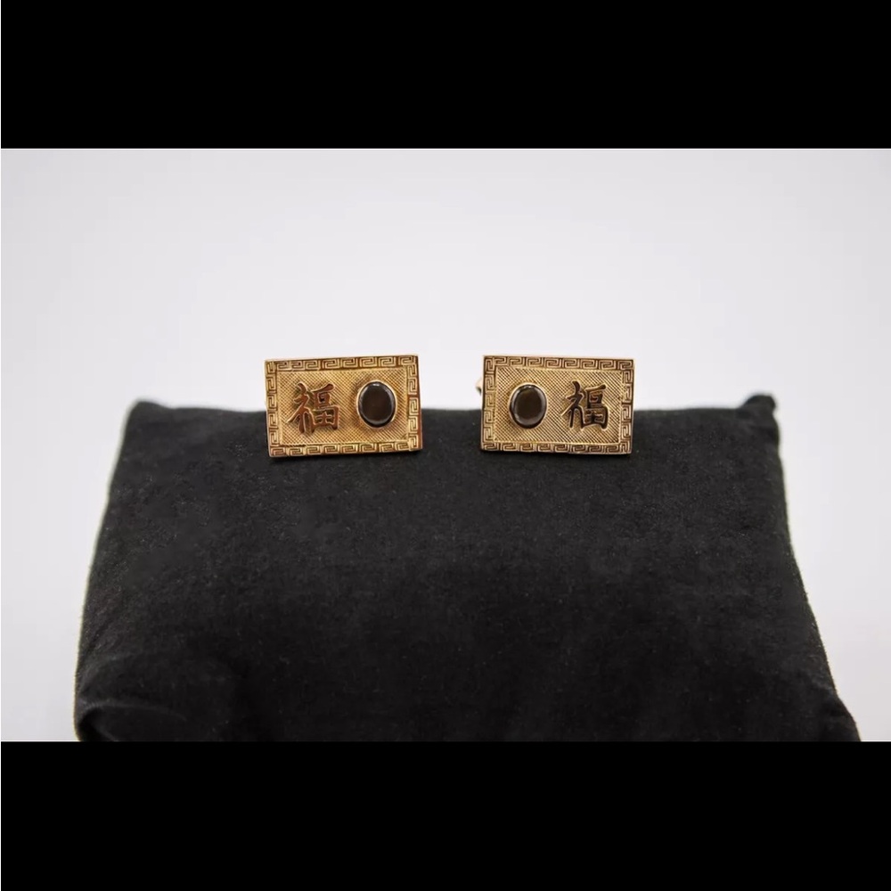 14k Gold Men's Asian Cufflinks